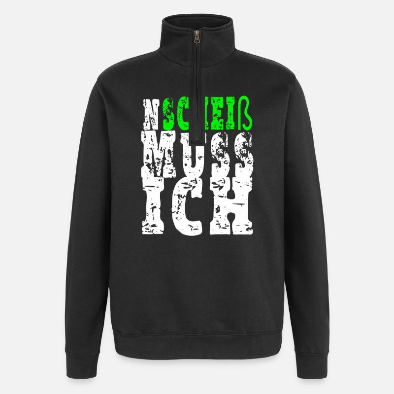Je dois chier - Sweat à zip 1/4 - noir