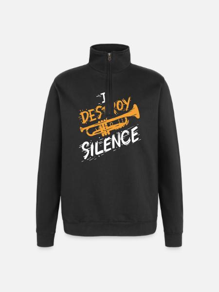 Trompete Trompeter - Quarter-Zip-Sweatshirt - Schwarz
