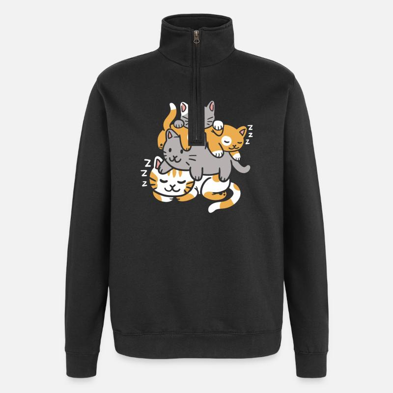 Chaton Chaton - Sweat à zip 1/4 - noir