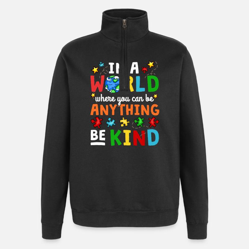 Autism awareness - Quarter-Zip Sweatshirt - black