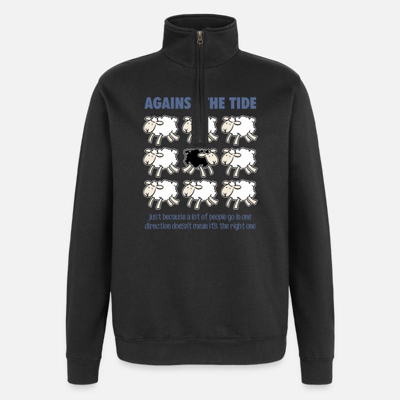 Gegen den Strom - Quarter-Zip-Sweatshirt - Schwarz