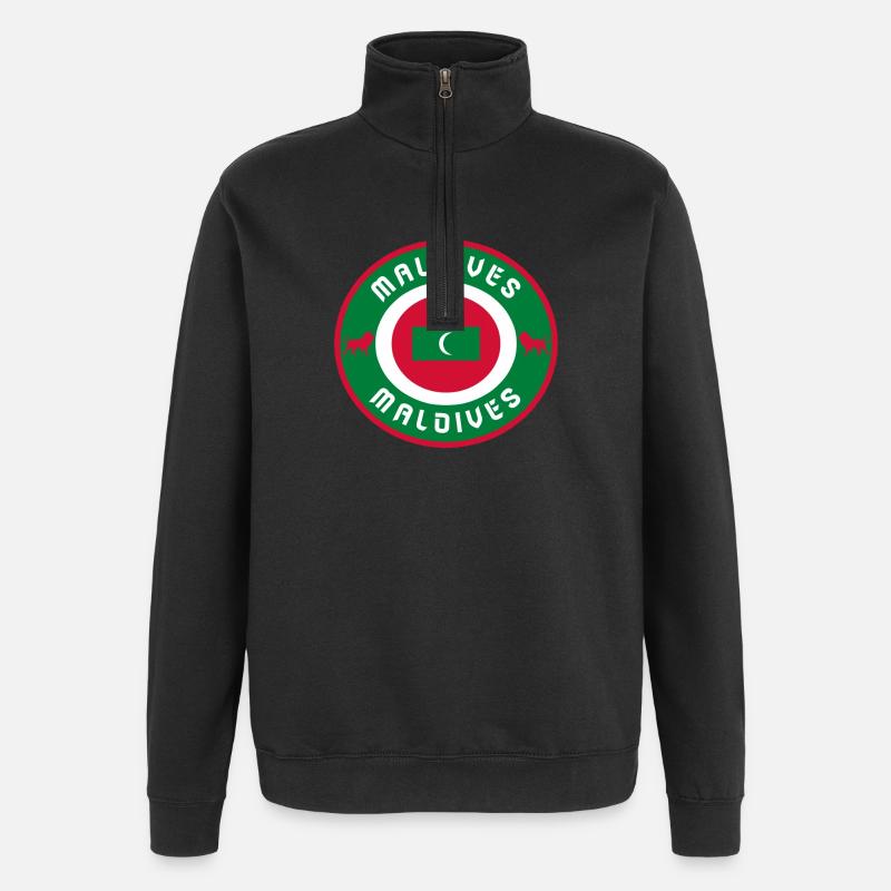 Cercle maldives / Idée de cadeau - Sweat à zip 1/4 - noir