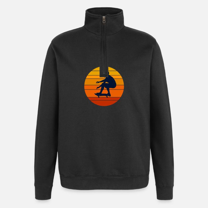 Skateboarding Hobbys - Quarter-Zip-Sweatshirt - Schwarz