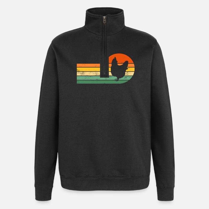 Huhn Hühner - Quarter-Zip-Sweatshirt - Schwarz