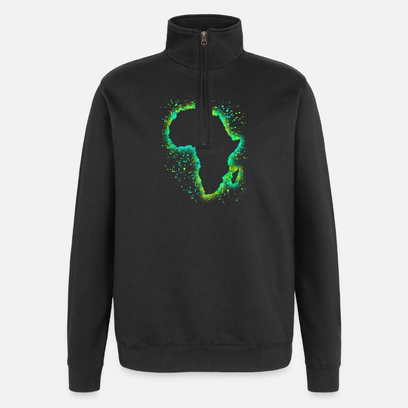 Afrique - Sweat à zip 1/4 - noir