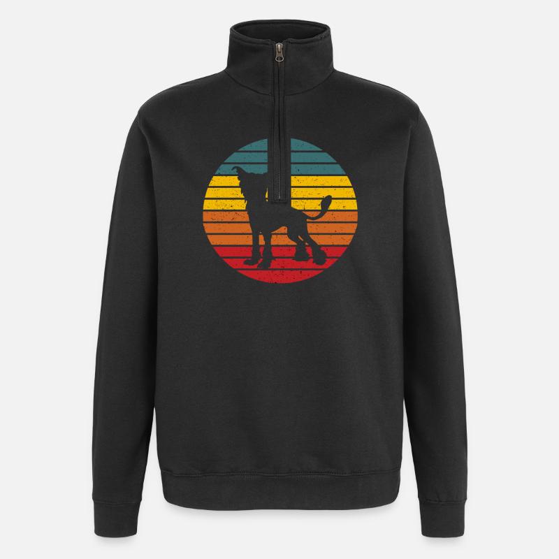 Chien chinois chien à cônes - Sweat à zip 1/4 - noir
