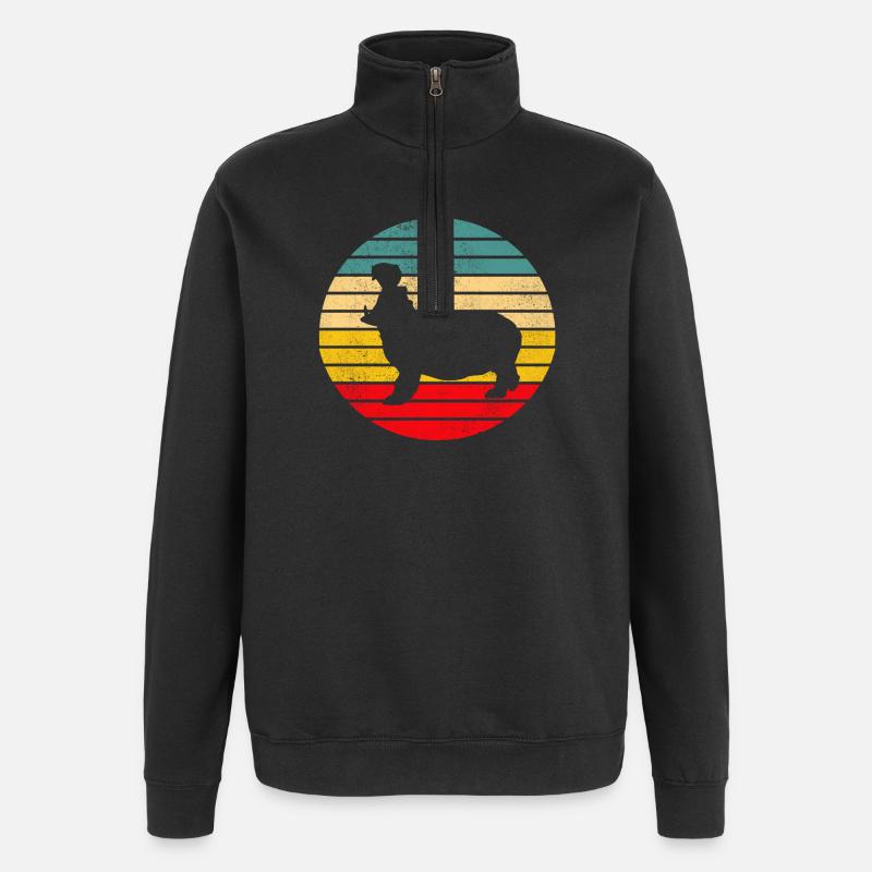 Nilpferd Flusspferd Hippo - Quarter-Zip Sweatshirt - black
