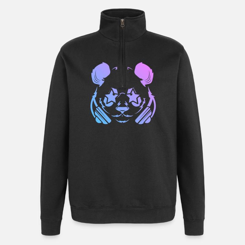 Panda Pandabär - Sweat à zip 1/4 - noir