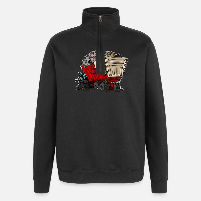 0956 Wagen RUIN - Quarter-Zip-Sweatshirt - Schwarz