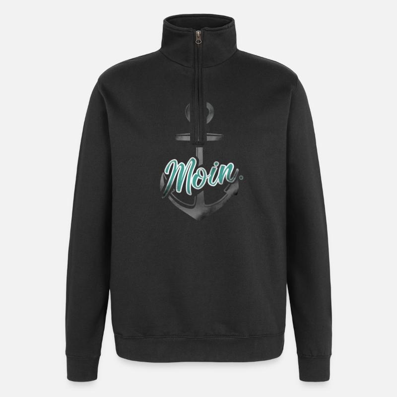 Moin - Quarter-Zip-Sweatshirt - Schwarz