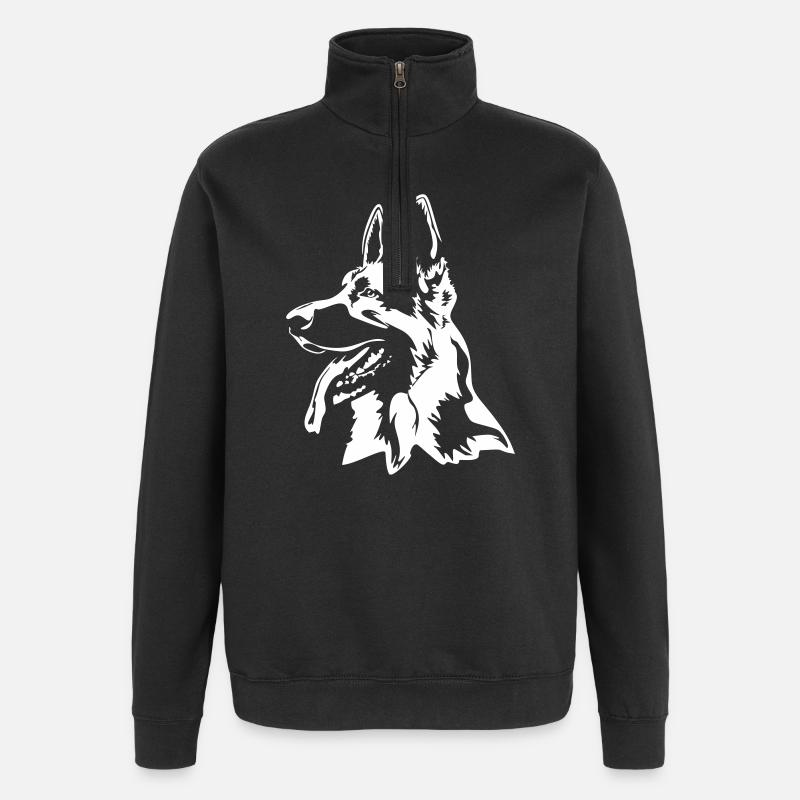 German shepherd head "Black Edition" - Quarter-Zip Sweatshirt - black