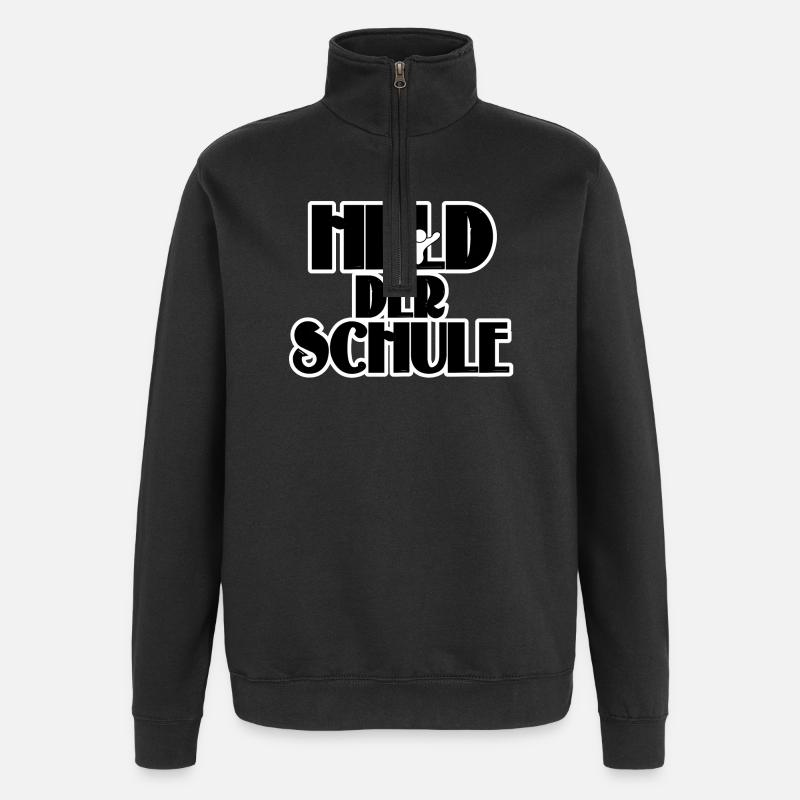 Schule Schüler Lehrer Held Sprüche - Quarter-Zip-Sweatshirt - Schwarz