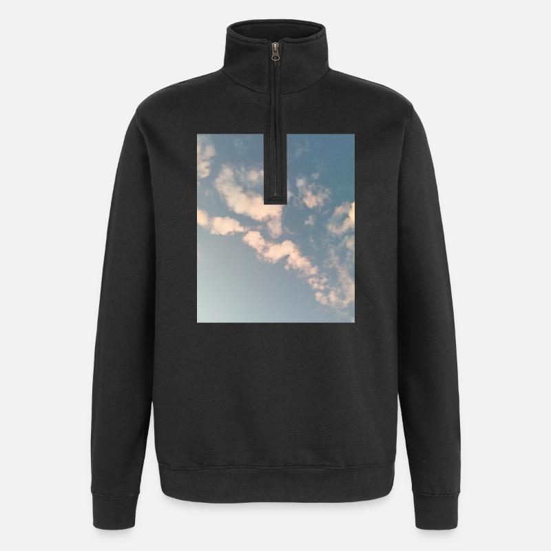 Pastellwolken Himmel Zen Design - Quarter-Zip-Sweatshirt - Schwarz