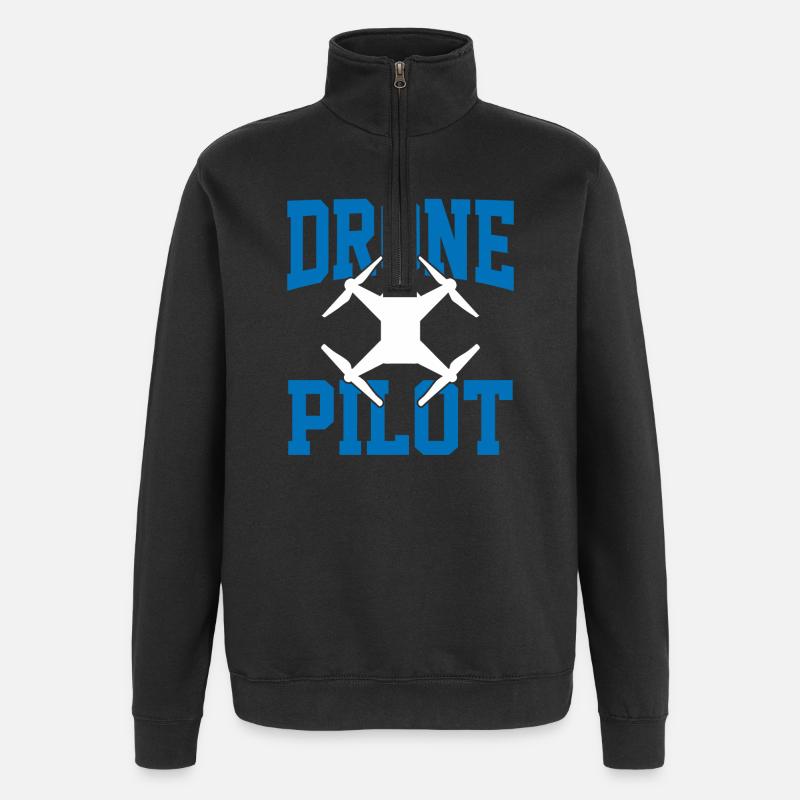 Drone pilot - Quarter-Zip Sweatshirt - black