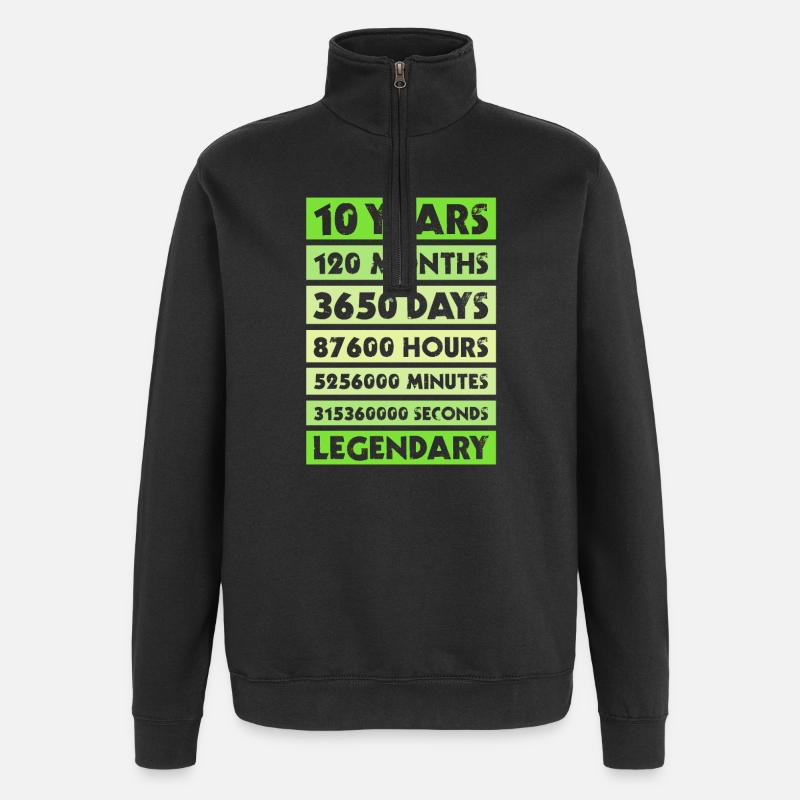 10 ans d’anniversaire de l’entreprise-adhésion - Sweat à zip 1/4 - noir