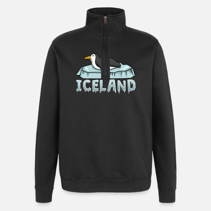Island Papageitaucher - Quarter-Zip-Sweatshirt - Schwarz