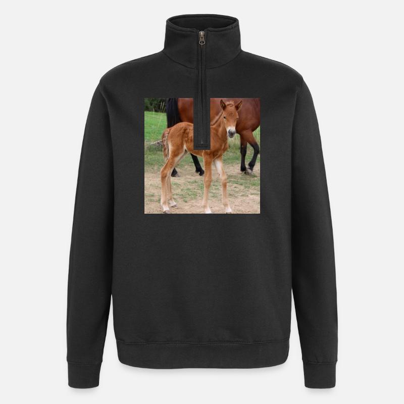 Affiche Cheval Cheval - Sweat à zip 1/4 - noir