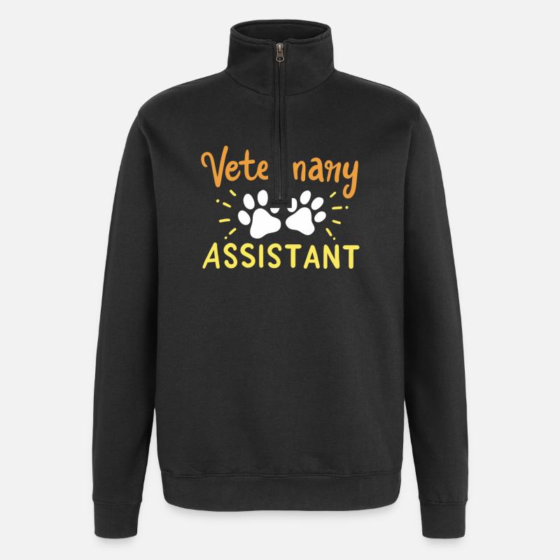 Veterinary Assistant Vet Tech - Quarter-Zip Sweatshirt - black