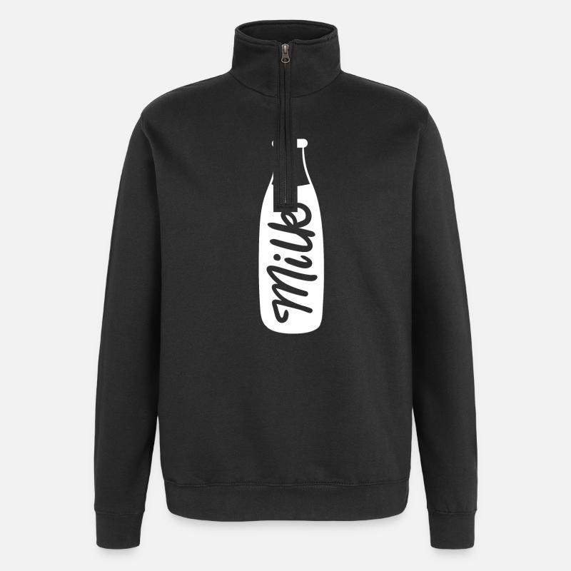 Lait - Sweat à zip 1/4 - noir