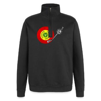 Positive Vibrations Red Gold Green Vinyl Record - Sweat à zip 1/4 - noir - Devant - AI Model Female 172 light (172cm) & AI Model Male 178 dark (178cm)