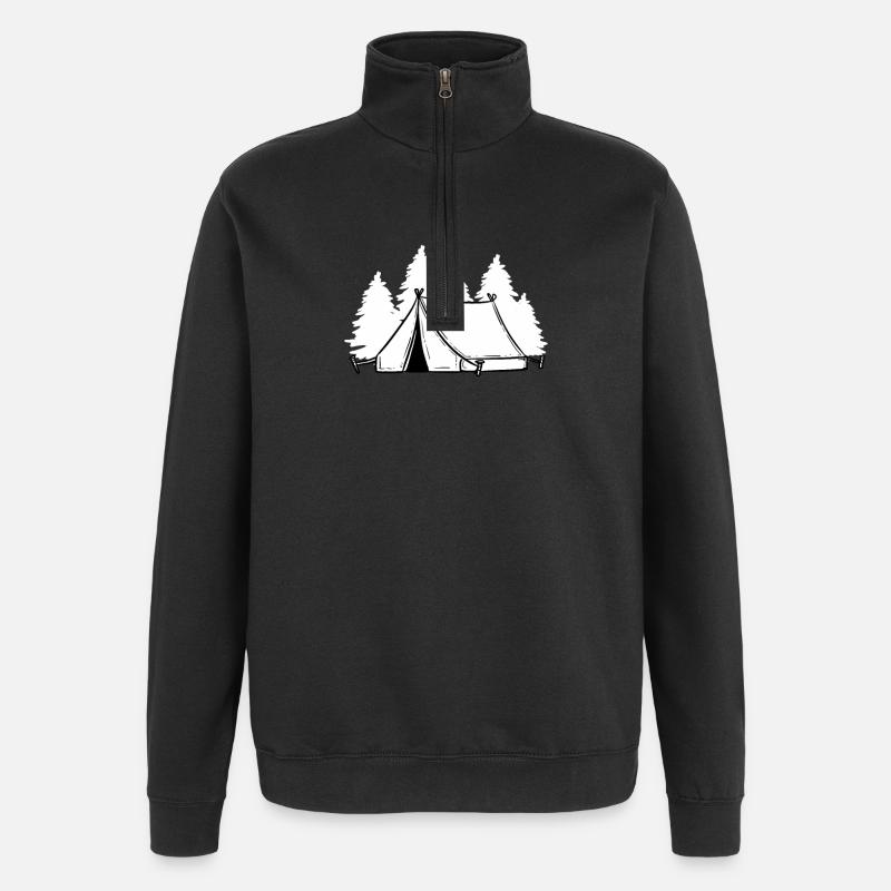 Tent Camping Camping - Quarter-Zip Sweatshirt - black