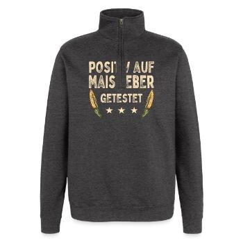 Maisfieber Landwirtschaft Mais Maisernte Bauer - Quarter-Zip-Sweatshirt - Anthrazit - Vorne - AI Model Female 172 light (172cm) & AI Model Male 178 dark (178cm)