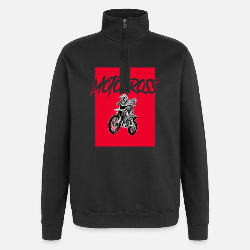 Motocross - Sweat à zip 1/4 - noir