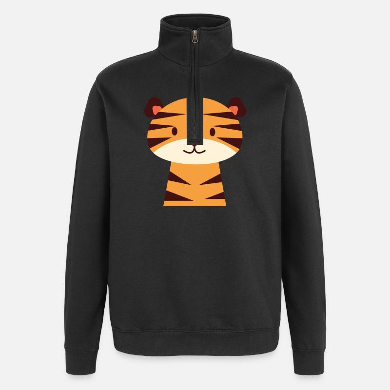 Kleiner Tiger - Quarter-Zip-Sweatshirt - Schwarz