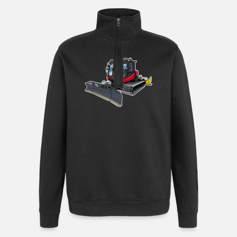 Pistenraupe rot - Quarter-Zip-Sweatshirt - Schwarz