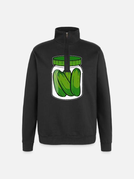 Concombre mariné vegan - Sweat à zip 1/4 - noir