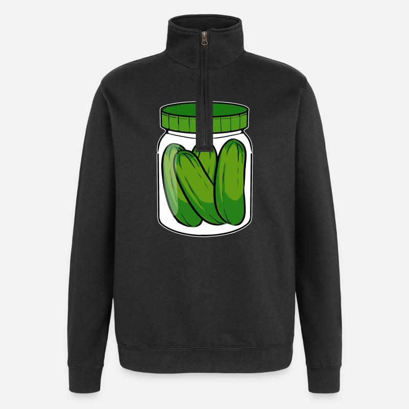 Concombre mariné vegan - Sweat à zip 1/4 - noir