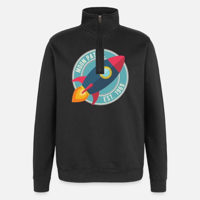 Fusée Moon Patrol Rocket - Sweat à zip 1/4 - noir