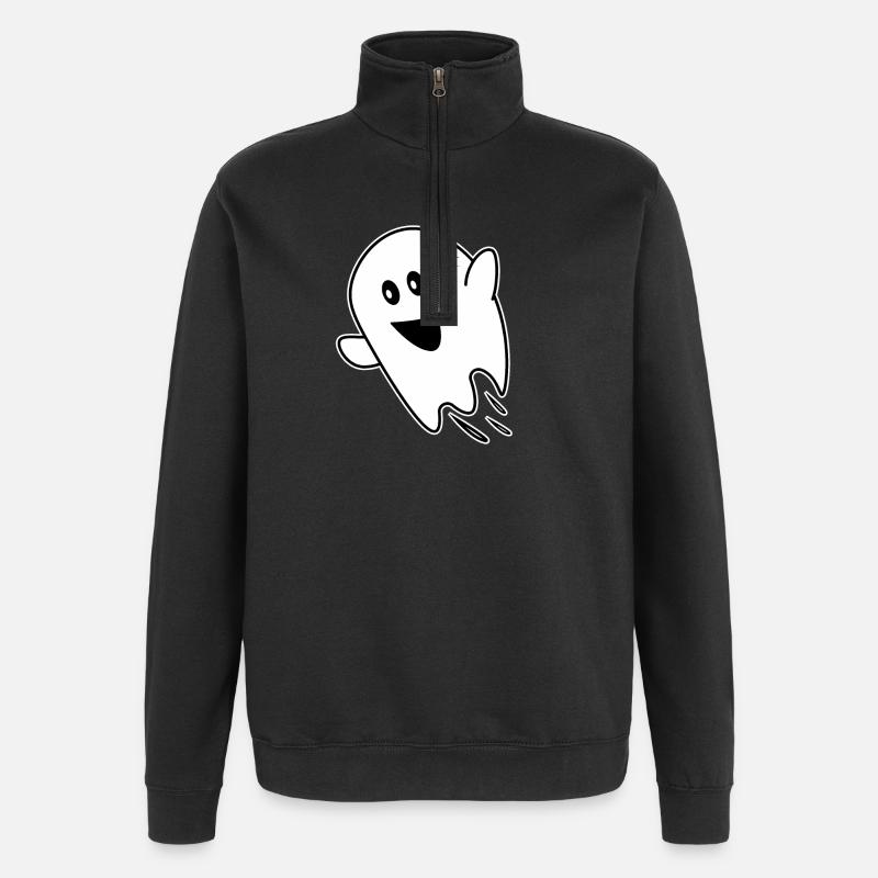 Ghost ghost halloween - Quarter-Zip Sweatshirt - black