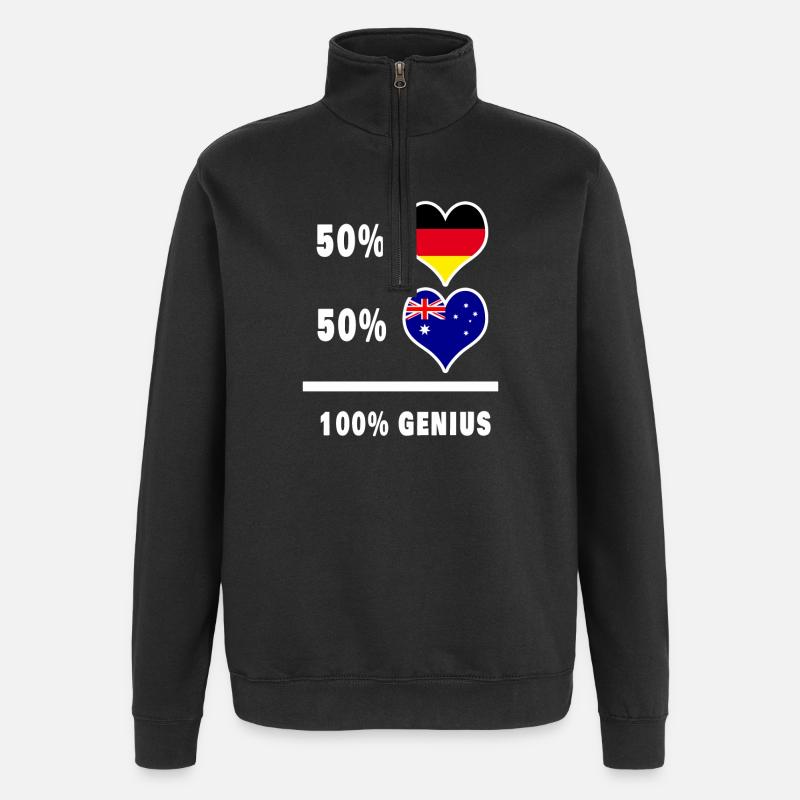 Allemagne et Australie brillant / cadeau - Sweat à zip 1/4 - noir