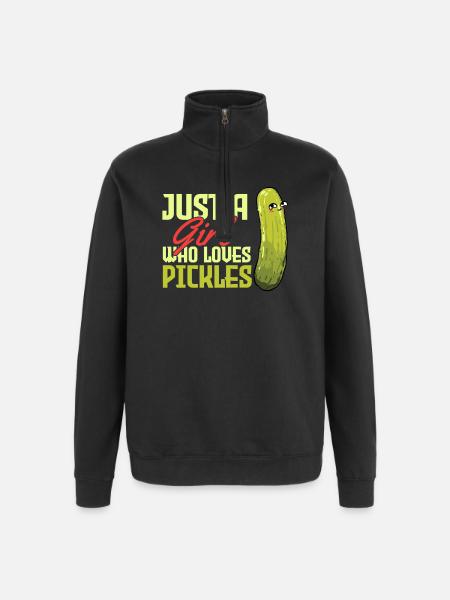 Pickles Pickle lover - Quarter-Zip Sweatshirt - black