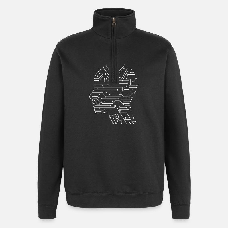 Künstliche Intelligenz - Quarter-Zip-Sweatshirt - Schwarz