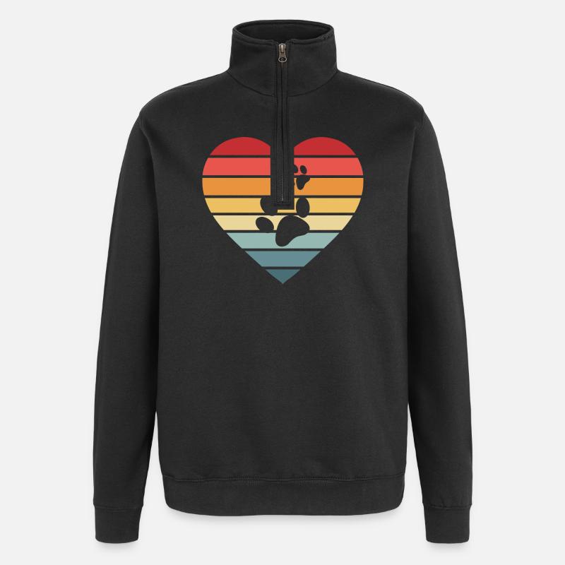 Chiens chiens - Sweat à zip 1/4 - noir