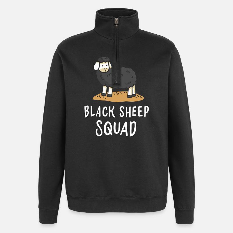 Schwarzes Schaf - Quarter-Zip-Sweatshirt - Schwarz