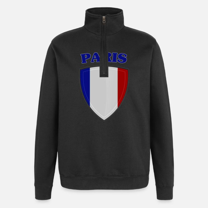 Paris - Quarter-Zip-Sweatshirt - Schwarz