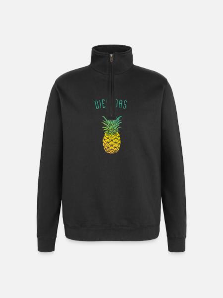 dies das Ananas - Quarter-Zip-Sweatshirt - Schwarz