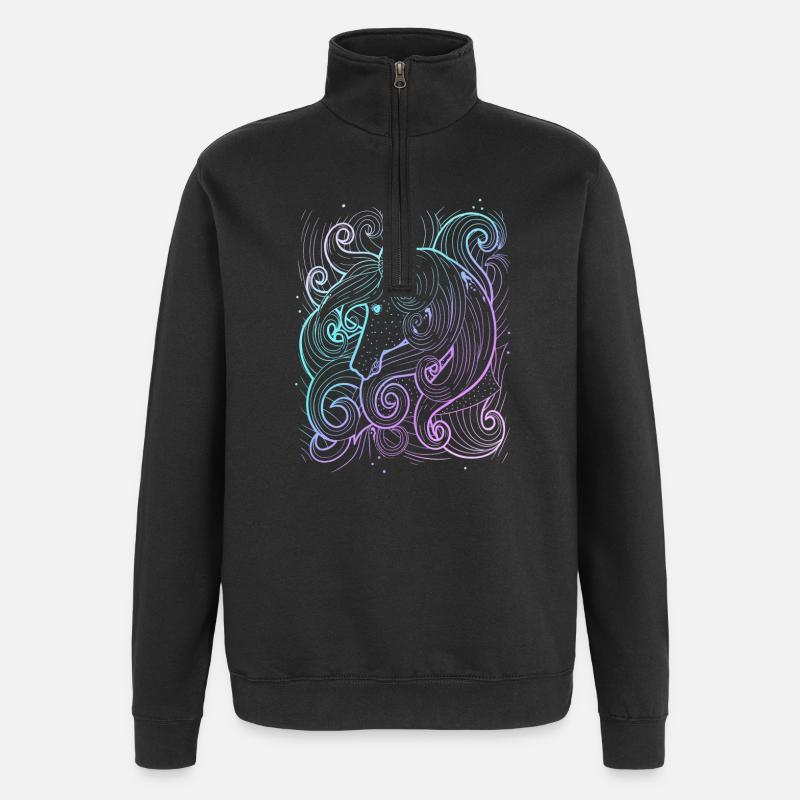 horse - Quarter-Zip Sweatshirt - black