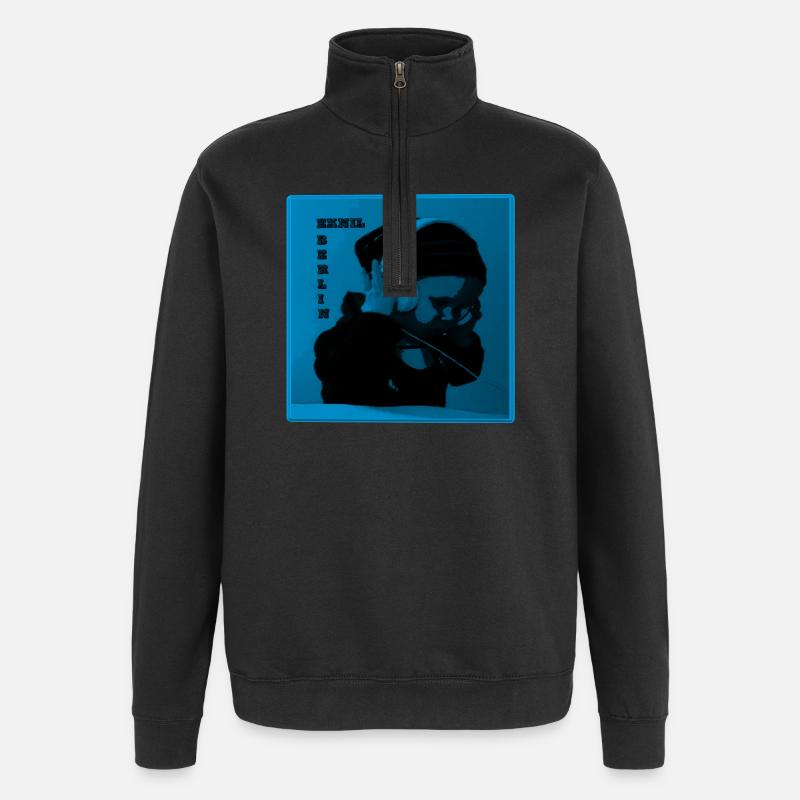 DJ Musik Kopfhörer V.2 - Quarter-Zip-Sweatshirt - Schwarz