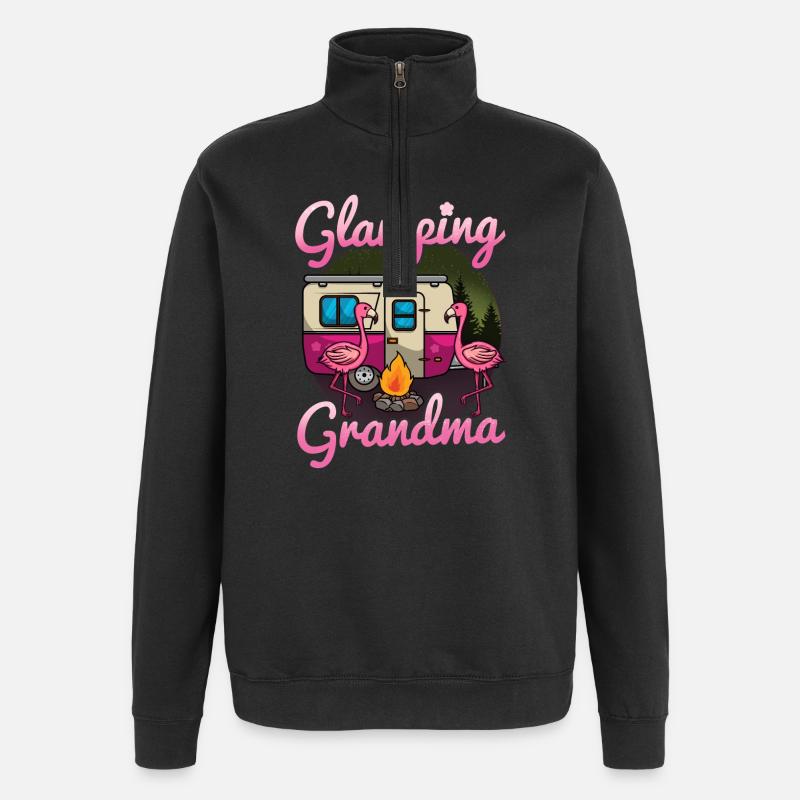 Glamping Camping - Quarter-Zip Sweatshirt - black