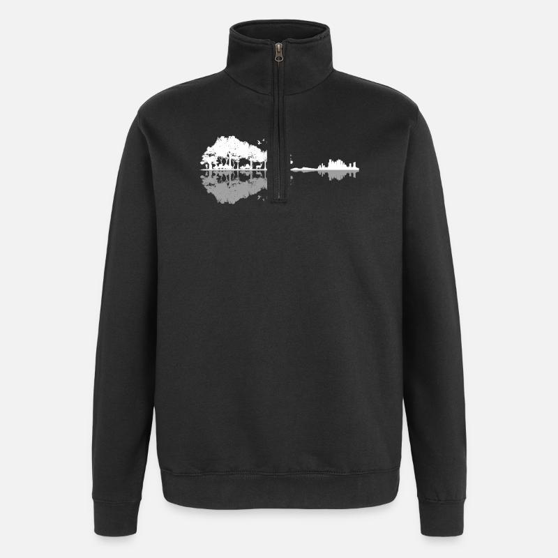 Guitar Nature Life - Quarter-Zip Sweatshirt - black