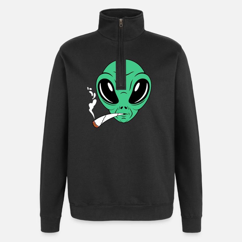 Fumeur étranger - Sweat à zip 1/4 - noir