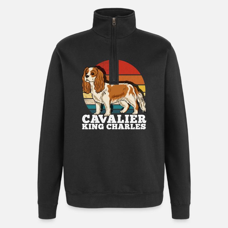 Cavalier King Charles - Quarter-Zip Sweatshirt - black