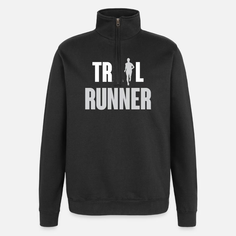 Coureur de trail - Sweat à zip 1/4 - noir