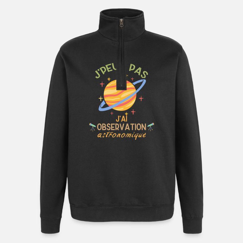 J'peux pas j'ai observation astronomique - Sweat à zip 1/4 - noir