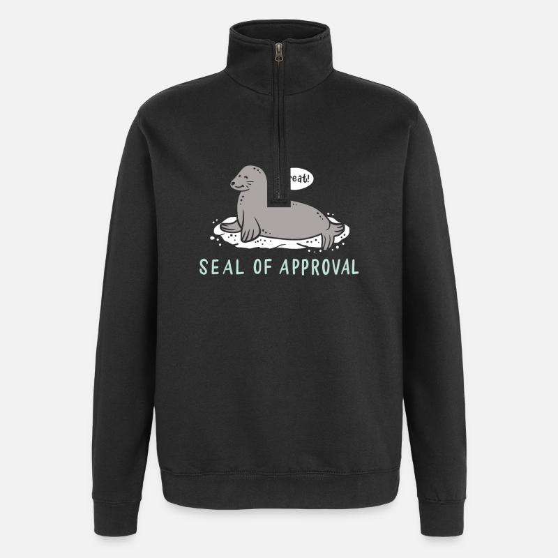 Phoque - Sweat à zip 1/4 - noir