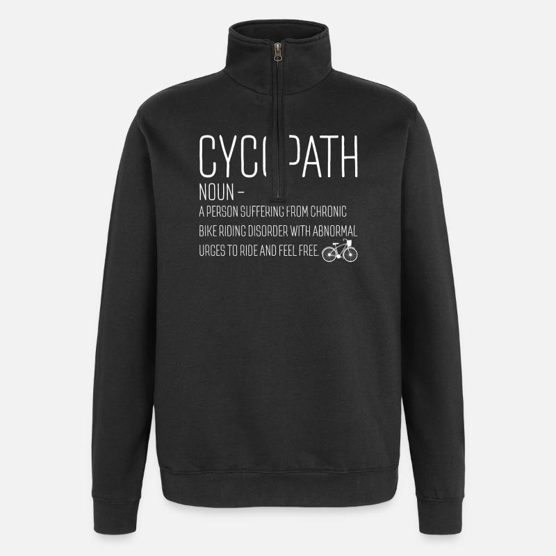 Cycopath Bicycle Urges - Quarter-Zip Sweatshirt - black
